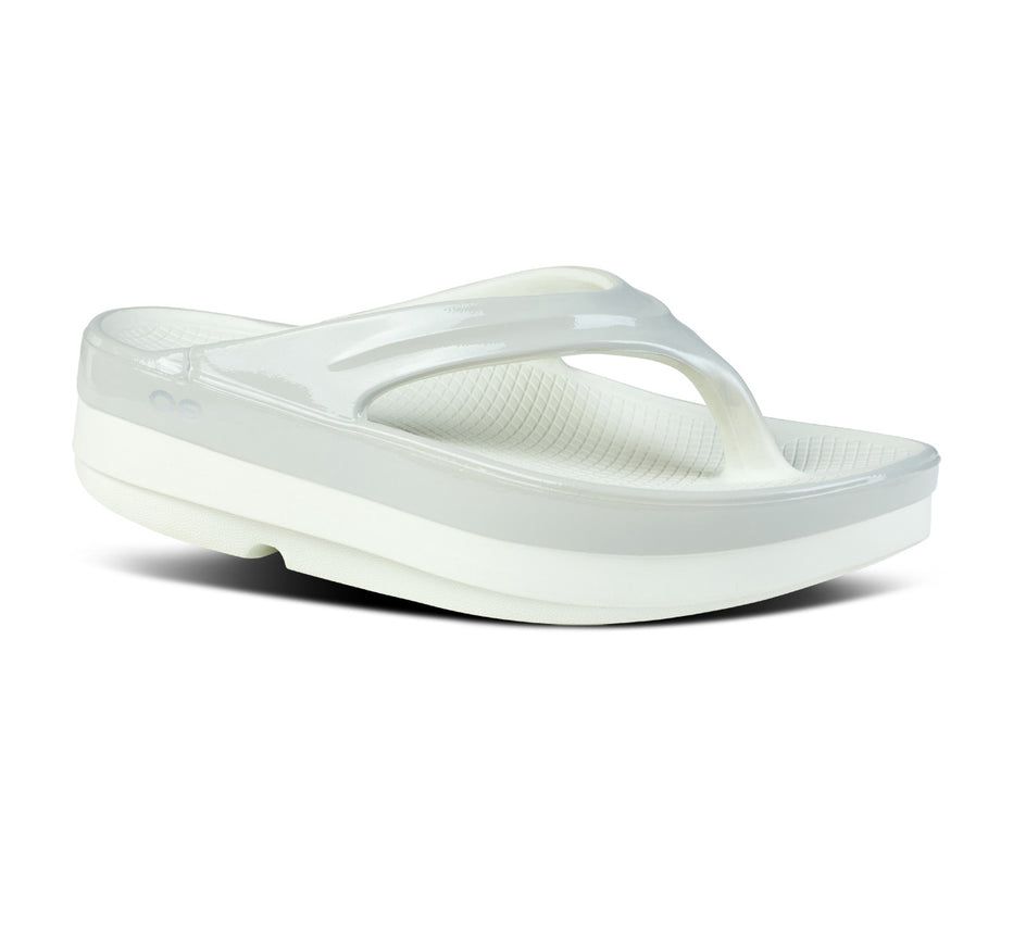 Oofos Women's Oomega Oolala Stacked - Flip Flops White / Grey ( QDWRO-1720 )